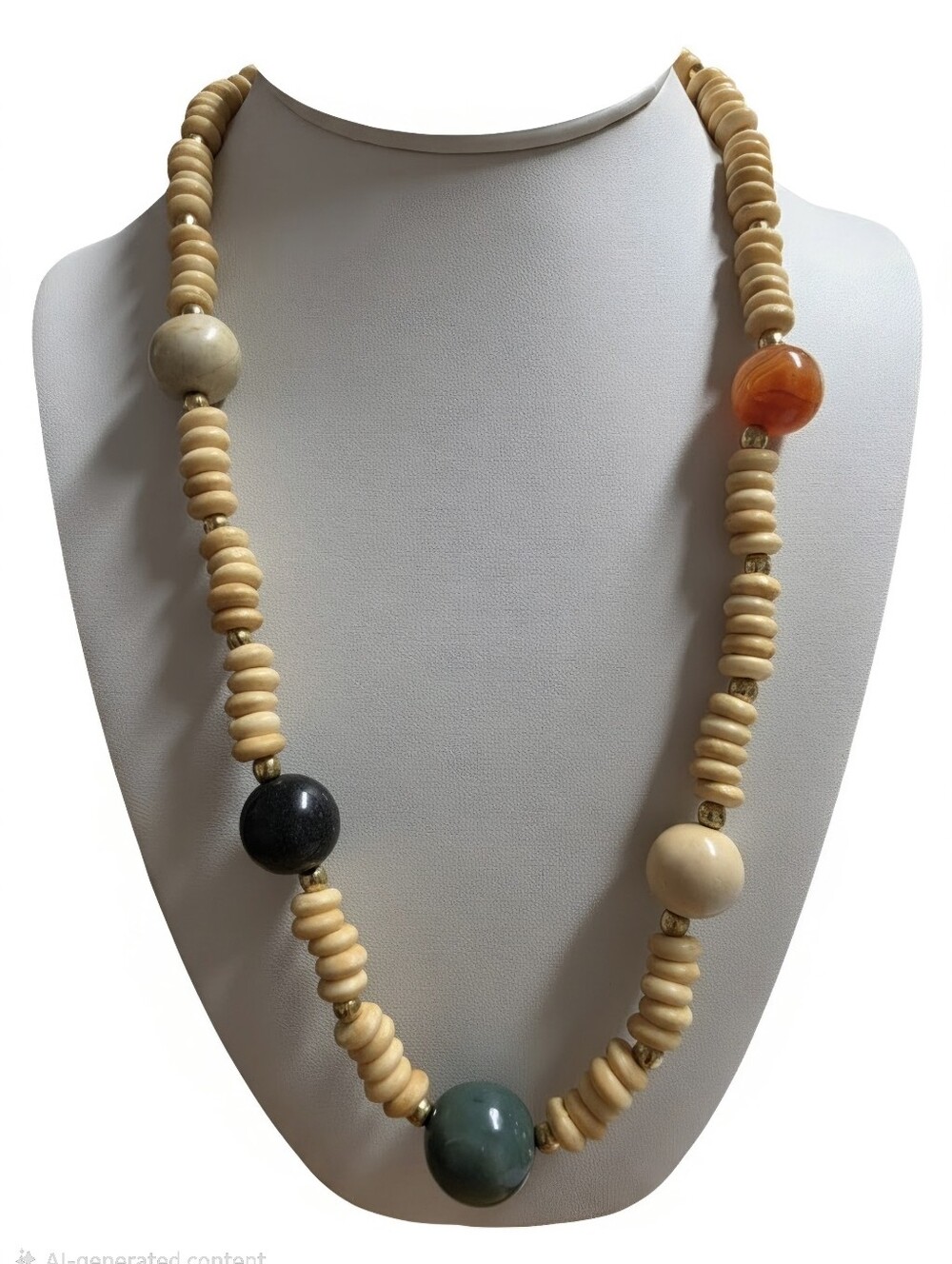 Artisan Bone and Stone  Necklace